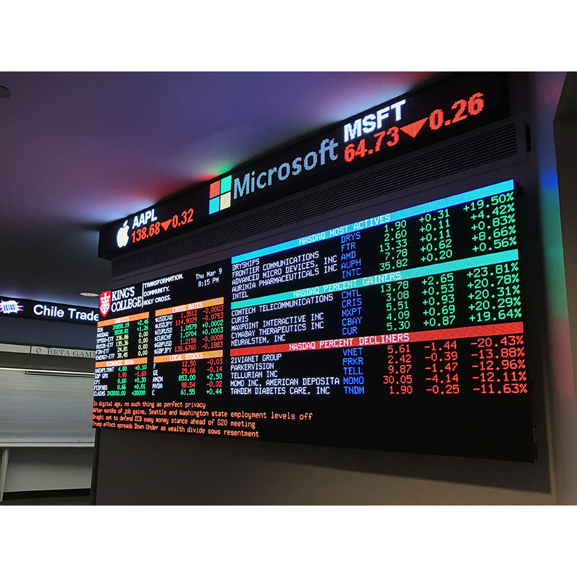 P10 full color digital led display screen LED sticker for stock , financial, securities market