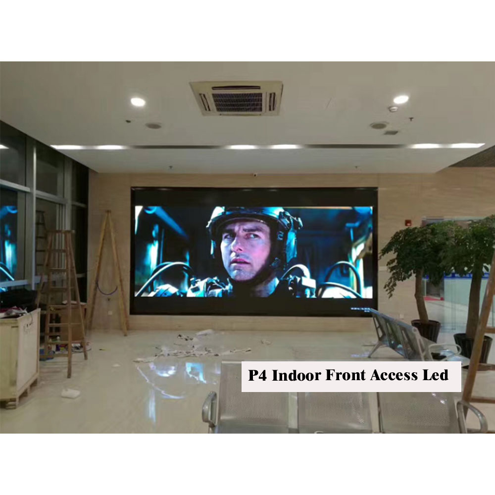 P4 Cheap Price Front Service Led Display for Wall Install with Simple Iron Cabinet ( Customized Size )