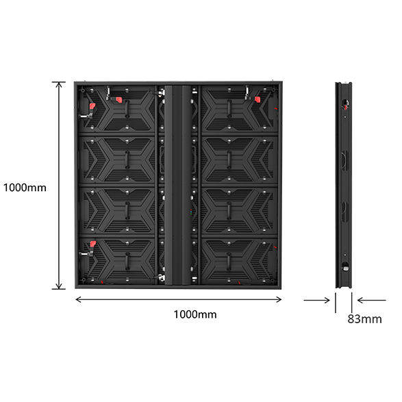 P10.42 Outdoor Slim cabinet 1000x1000mm Led Video Display Board