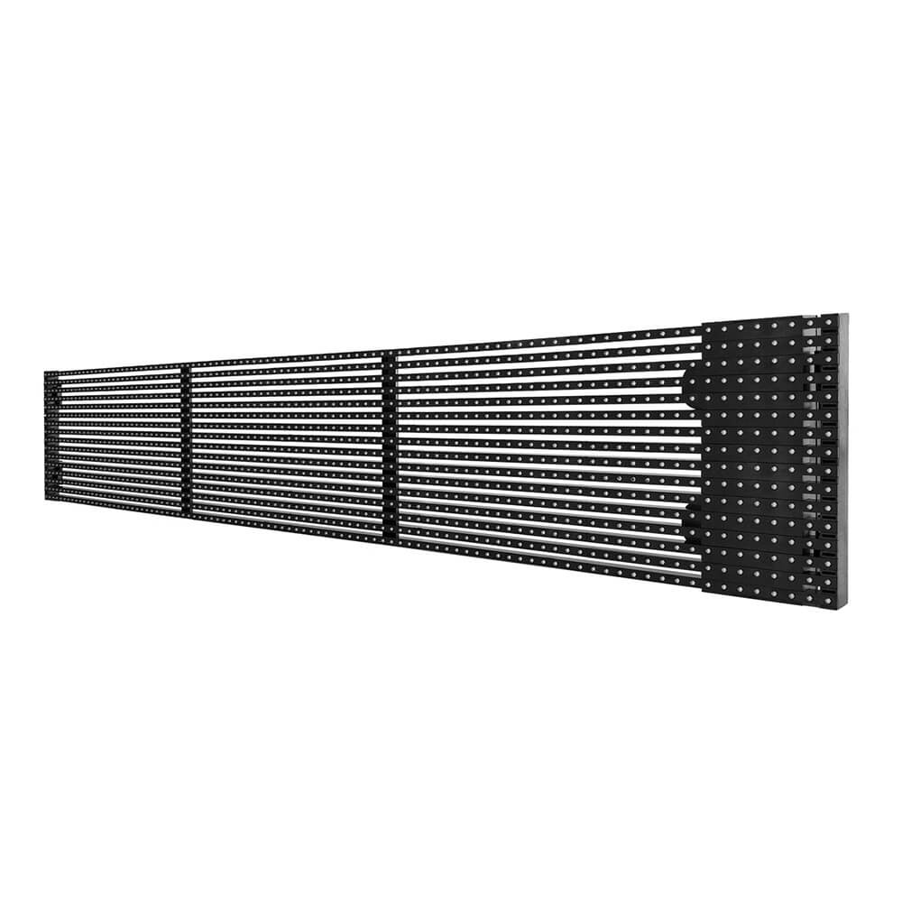 P15x15mm High Brightness 7000 Nits Aluminum Cabinet Transparent Led Display Beam Curtain for Glass Wall