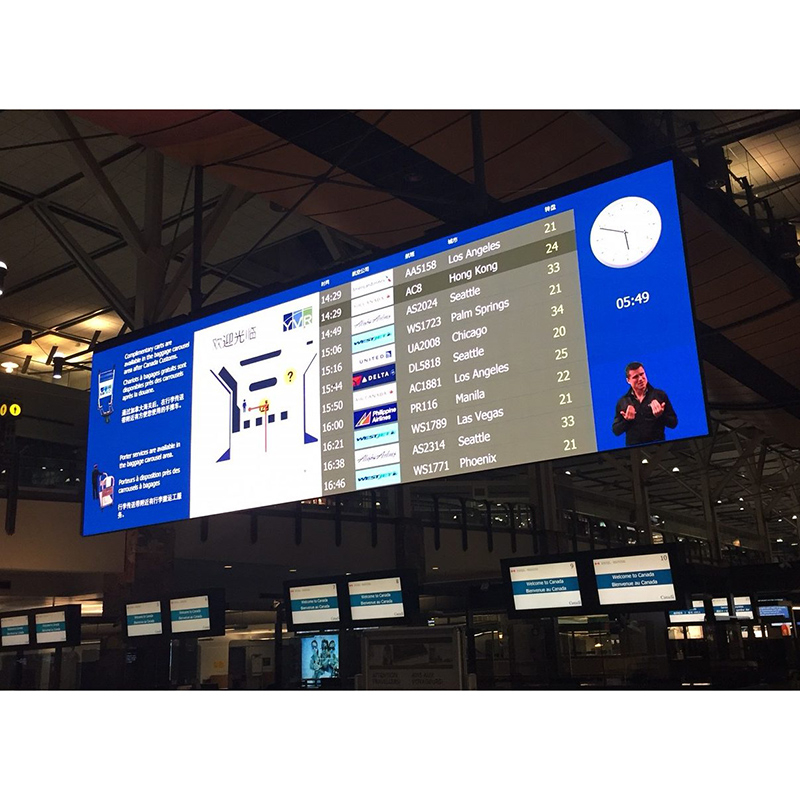 P7.62 timetable digital board , depature and arrival information led signage,flight status LED screen, commercial LED billboard for airport