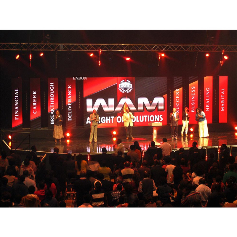 P3.9mm Church HD LED Wall Visual Audio Stage Backdrop with Hanging Bars